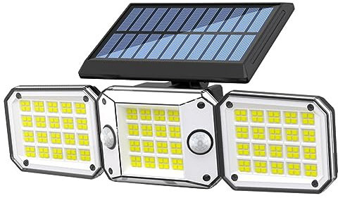 LYEAA Outdoor Balcony Light IP65 Waterproof Split Type Sensor Wall Light 120 Degree Wide Angle Induction Wall Hanging Light Motion Detector Solar Lamp for Garage Garden (224LED)