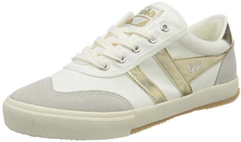 Gola Modische Badminton-Sneaker für Damen, Off White Gold, 9.5