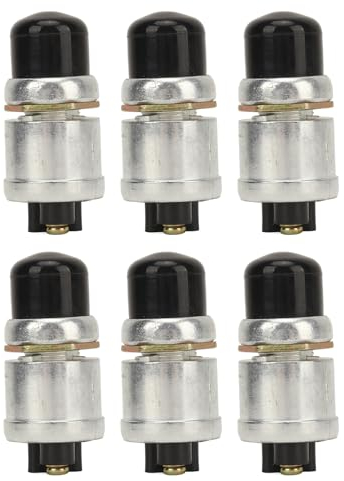 Druckknopf-Starterschalter 12V Startknopf, 50 A, Robust, Kurzzeitig, für Hupenmotor, Auto, LKW, Traktor, Boot 6 Satz Push-Start-Tastenschalter-Kit Druckknopfschalter