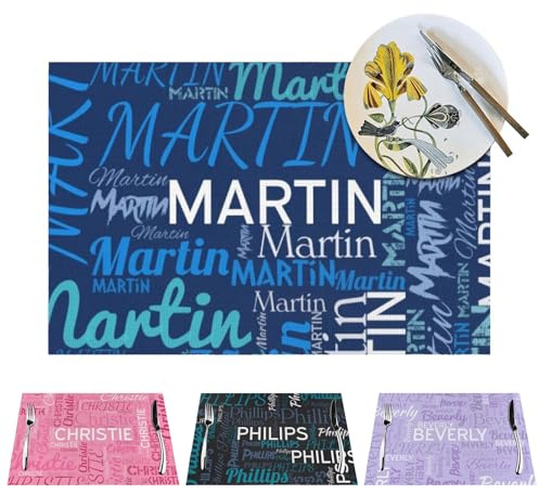 LLLGSH Platzdeckchen Personalisiert, Tischset mit Foto personalisiert, Platzset mit eigenem Foto/Gesicht Foto/Text/Namen, Geeignetes Geschenk für Geburtstag, Weihnachten, Freunde, Familie, 45x30cm