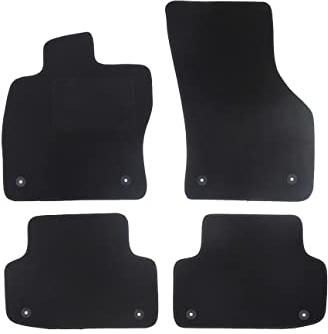 Fußmatten passend für Volvo C30 Typ 533 (Baujahr 2006-2012), Deluxe schwarz | 4-TLG | Umrandung braun