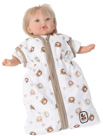 Bayer Chic 2000 Puppenschlafsack | Puppenkleidung | Bärchen Beige | Kuschliger Puppenschlafsack für Puppen bis 55 cm. Ideal für gemütliche Schlafenszeit-Rollenspiele. Niedliches Bärchen-Design.