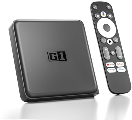 Android TV Box - 4K Dolby Vision/HDR10/Dolby Digital+/DTS, ATV14.0 Smart TV Box Compatible avec Google et Netflix certifié, AV1, 4Go de RAM + 32Go de ROM Streaming Box, WiFi 6, BT5.0, Assistant Vocal