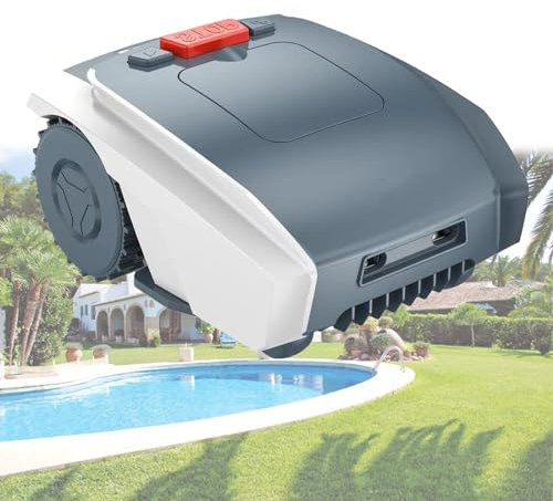 Kindevieft Robot Tagliaerba, Rilevamento Preciso della Rottura del Filo Perimetrale, Robot Tagliaerba Automatico con Navigazione, Robot da Taglio, Controllato da App, Prati Fino A 1500㎡,Grey