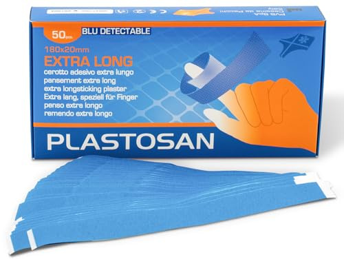 Pflaster im Beutel mit 50 Stück blau DETECTABLE EXTRALONG cm 18 x 2 mm HACCP für den Einsatz in der Lebensmittelindustrie