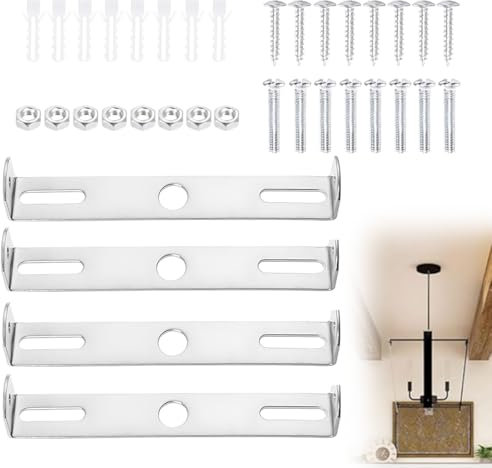 4 Piezas 90mm Soportes para Placa de Techo con Tornillos Ganchos de Techo para Adaptador Lámpara de Techo Colgante Adaptador Lámpara de Techo Colgante para Iluminación soporte lampara techo