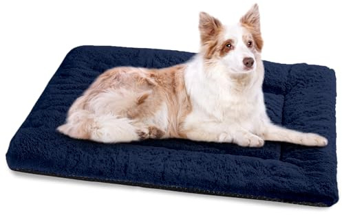 Baodan Hundebett Große Hunde, Hundedecke, Hundematte, 106x71cm, Marineblau | Waschbar Hundekissen mit Rutschfeste Unterseite, Flauschiger Stoff, für Kiste & Boden