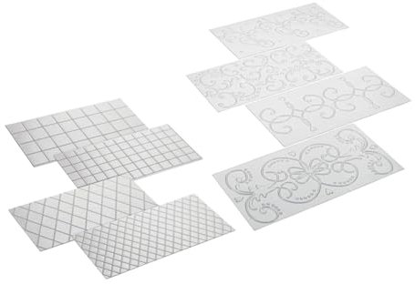 MAGICLULU 8pcs Cake Fondant Printing Mold DIY Stencils Plastic Templates for Cake Decorating Craft Plastic Use Baking Supplies