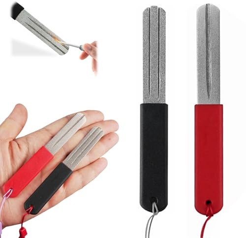 Belligern 2 PCS Dart Sharpener, Precision V-Groove Dart Sharpener, Compact and Slim Dart Repointing Tool, Darts Sharpener Tool for Optimal Steeltip Dart Maintenance for Tournaments and Casual Play