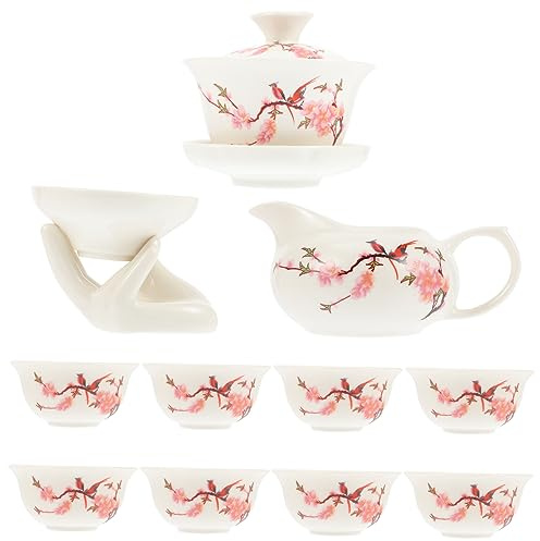 TOPBATHY Tetera Porcelana Azul y Kit De 8 Tazas 1 Tetera 1 Tazón Embudo De Kung Fu