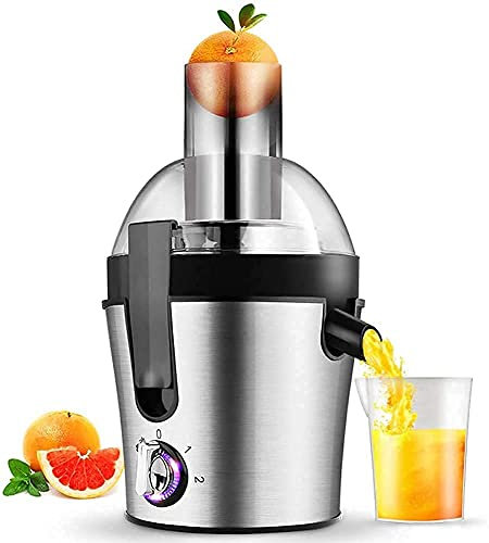 HCZKIUJY Macchine per spremitura, Macchina per spremitura Centrifuga a 3 velocità, Estrattore di Succo Potente in Acciaio Inossidabile con Funzione antigoccia