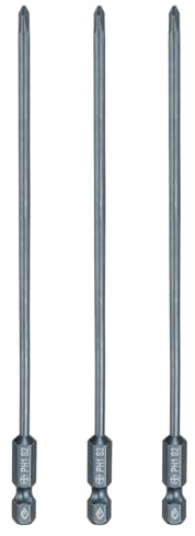 sourcing map Lot de 3 embouts de tournevis cruciformes PH1 à tige hexagonale de 200 mm de long avec tige magnétique cruciforme en acier S2 pour outils électriques, bleu