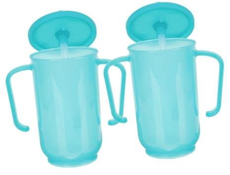 VALICLUD 2pièces à Boire Pour Adultes Gobelets Anti-éclaboussures Pour Personnes Âgées Avec Bouteille Eau Avec Anse Gobelet Pratique Pour Faciliter Hydratation Des Aînés