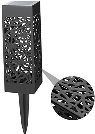 Hemobllo 2 Pezzi Luce solare per prato per vialetti da giardino illuminazione per il cortile del patio Illuminazione del percorso esterne luce del percorso plastica Nero