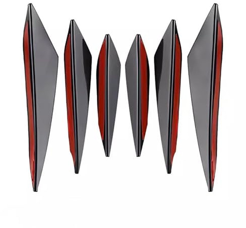 Pare-Chocs Avant Spoiler Avant Universel Modification Automobile Lame De Vent Motif en Fibre De Carbone Pare-Chocs Lame De Vent Modification en Fibre De Carbone Pare-Chocs Avant Spoil(6Pcs A Black)