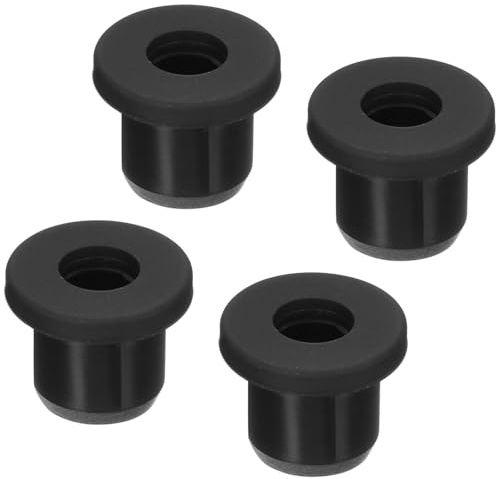 TOP-VIGOR 4Pcs Rubber Grommets 10mm Mount Dia Round T-Type Silicone Seal Flexible Hole Plugs for Cable Pipe Cord Protection