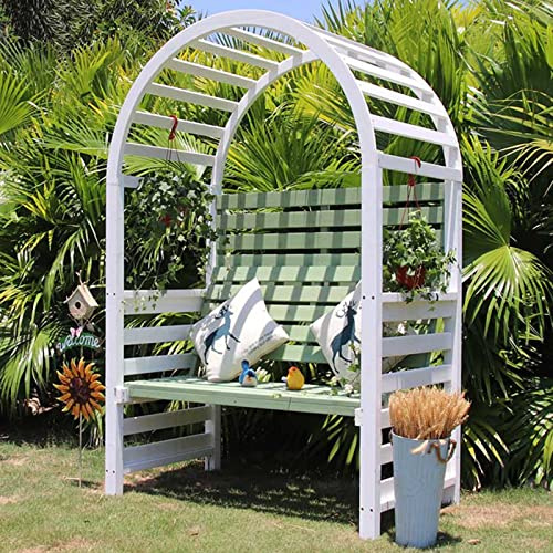 Gartenbogen mit Bank, stabiles Pergola-Spalier aus Holz für Reben und Kletterpflanzen, perfekt für Hochzeiten im Freien, Zeremonien und Hinterhofdekoration