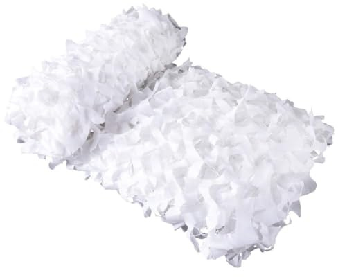Filet de Camouflage Blanc 3x4m 4x4m 9x10m Renforcé 210D Résistant Toile Camouflage Extérieur pour Terrasse, Jardin, Camping, Chasse et Décoration(Color:Blanc,Size:9x10m/30x33ft)