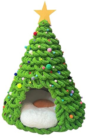 Weihnachtsbaum Katzenhöhle, Katzenbett Schlafsack Katzenzelt, Selbstgemachtes Katzenbett Set, Für Haustiere Im Winter Warm Halten