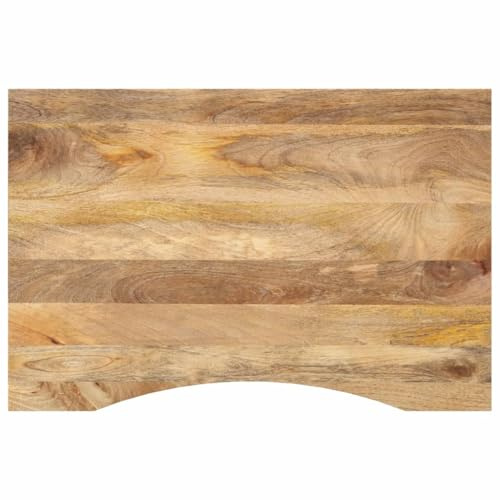 QJBSAVVA Tischplatte Mangoholz 80x50x2,5 cm Schreibtischplatte mit rustikaler Holzmaserung Massivholzplatte, für Büro, Küche, Balkon und Garten