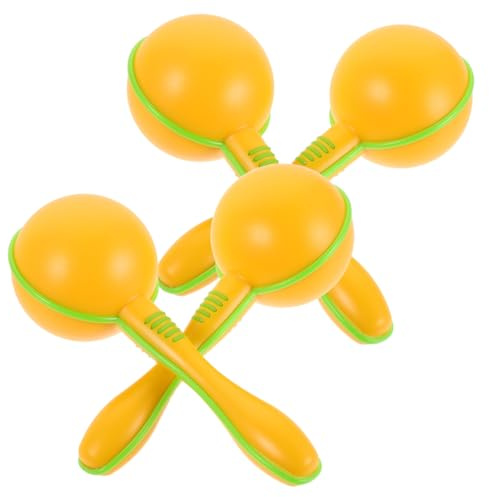 Kisangel 4pcs Plastic Maracas Percussion Musical Boys and Girls Rattles Noisemaker Shaker Toy for Parties Sporting Events Birthday Party Favor Educational Music Toys for Year Olds