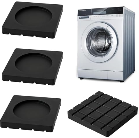 4 Pcs Anti Vibration Pads for Washing Machine,Black Square Washing Machine Vibration Pads,Non Slip Washing Machine Feet Anti Vibration,Anti Vibration Rubber Pads for Washing Machines