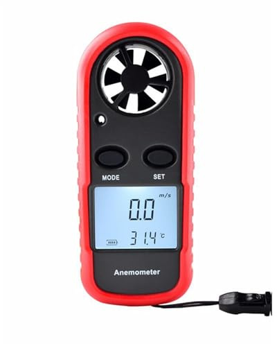 Anemometer, Anemometer Wind speed Handheld Digital Speed Meter Portable Sensor 0-30M/S,for Measuring Wind Speed(Red)