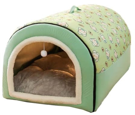 Großes Hundebett, 2-in-1-Haustierhöhle und Katzeniglu, gemütlicher Schlafsack für Hunde, warmes Winter-Welpennest, abnehmbares Kissen, faltbares und waschbares Design, Größe XXL: 100 x 70 x 60 cm