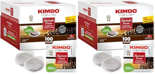 Kimbo Cialde Caffè Compostabili ESE - 100 Cialde - Macinato Fresco (Confezione da 2)