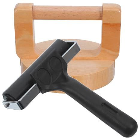 VINTORKY Strumento per Stampa Artigianale in Legno, Rullo per Inchiostrazione Sicuro e Preciso, per attività Creative e Interazione Genitore-Figlio