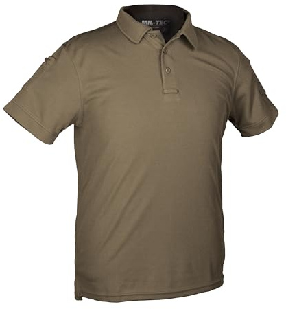Mil-Tec Tactical Quick Dry Poloshirt Herren • Kurzarm Polo mit Klettfläche & Ärmeltaschen • Atmungsaktives & schnelltrocknendes Funktionsshirt • T-Shirt für Freizeit, Einsatz, Arbeit