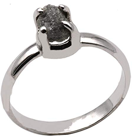 Silber Ring Rohdiamant Goldschmiedearbeit aus Deutschland (Sterling Silber 925) Diamant-Ring Damen Herren