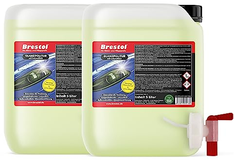 Brestol Glanzpolitur mit Lotuseffekt 10 Liter (1329.10) - Autoshampoo Lackpolitur Lackpflege Lackshampoo Carwash Trockner Nanotrockner Hochglanztrockner