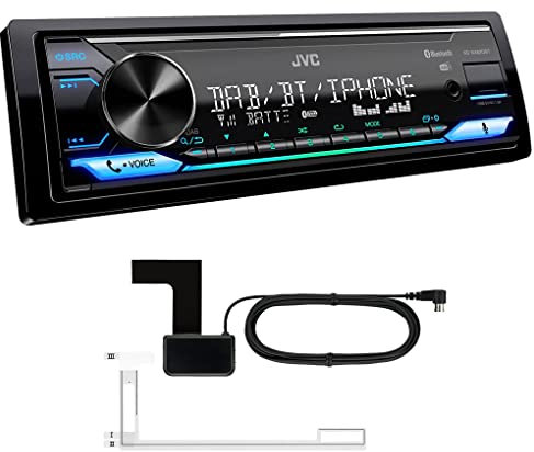 MEDIADOX 1-DIN Autoradio-Set inkl. Spannungswandler und Unterbaukonsole von JVC (KD-X482DBT) passend für LKW/Truck/Bus/24 Volt/24V