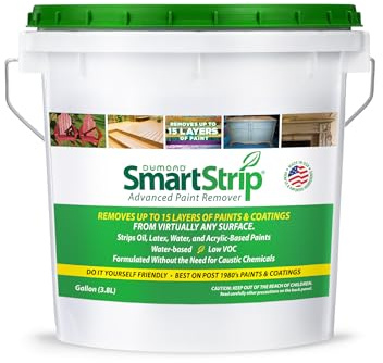 Smart Strip Advanced Paint Remover - for Removal of Acrylic, Latex, Oil, & Water-Based Coatings - Non-Caustic Formula - Indoor/Outdoor - Contractor & DIY Friendly - 1 Gallon
