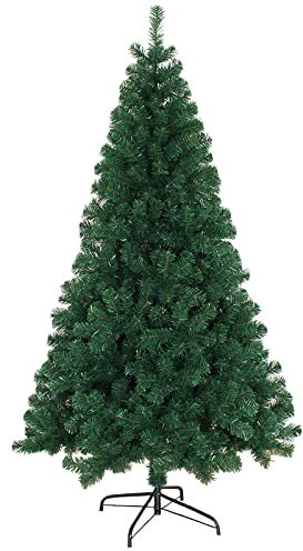 WmHeoo2077 PE Weihnachtsbaum Künstlich Tannenbaum,Material PVC Weihnachtsbaum Holzständer,Weihnachtsschmuck, Luxus verschlüsselter Eisenfuß Weihnachtsbaum-grün_1.2M