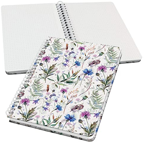 SIGEL JN618 Spiralblock A5 dotted, Notizblock Bullet Journal Jolie, 120 Seiten, violett/blau, vegan, aus nachhaltigem Papier hergestellt