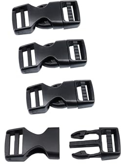 Baikeen Plastic Side Release Buckles,15mm/20mm/25mm/32mm/38mm/50mm Heavy Duty Plastic Buckle Clips Snaps Backpack Belt Replacement Buckle