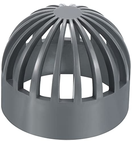 PATIKIL 75mm ID Atrium Drain Grate Cover, Round Outdoor UPVC Sewer Drain Pipe Fitting Adapter for Drainage System, Gray