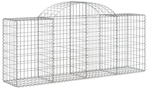 vidaXL Arched Gabion Baskets 25 pcs 200x50x80/100 cm Galvanised Iron