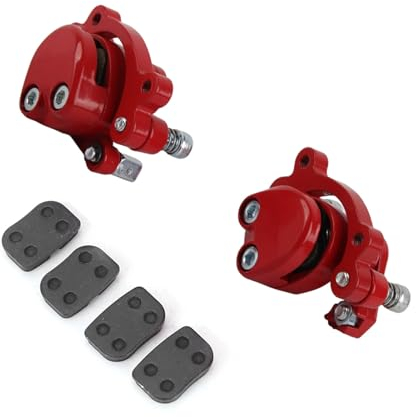 Minimoto Étrier de Frein à Disque Arrière, Mini Moto Scooter Chinois Dirt Pocket Bike Kids Quad ATV Avant Rouge avec Paires de Plaquettes de Rechange pour Enfant 43 47 49