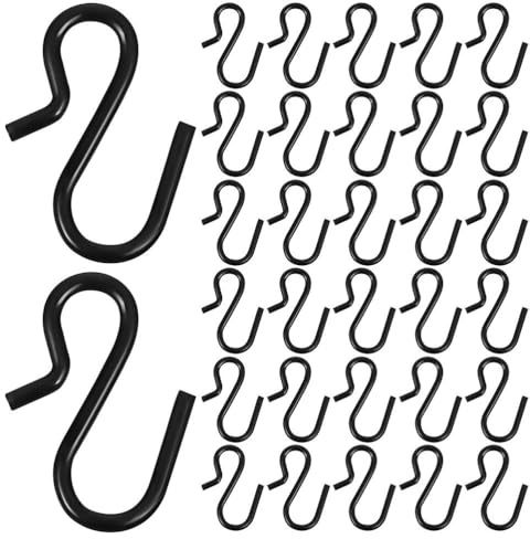 OSALADI 50 Stück S-Haken Für Die Küche S Haken Zum Aufhängen Von Kleidung Und Handtüchern Metallhaken Zum Aufhängen Robust Platzsparend Für Haushalt Und Organisation