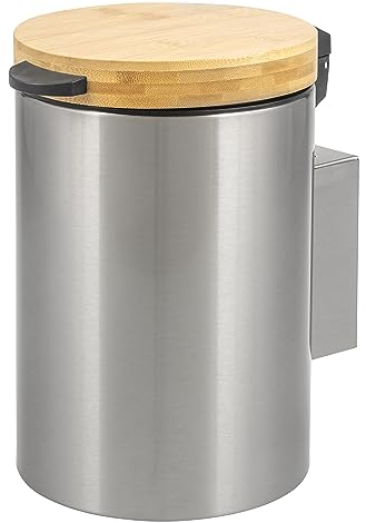 Bremermann Poubelle de salle de bain murale ronde 3 L en acier inoxydable à 2 voies