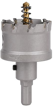 Vearter TCT Hole Saw, 47mm Carbide Bit with Pilot Drill, Cutter for Hard Metal, Stainless Steel, Mild Steel, Aluminium Alloy, Copper, Iron, Plastic and Fiberglass