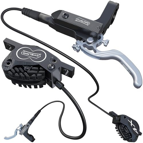 DYISLAND SD-230X Ensemble de Freins à Disque hydrauliques pour VTT à 4 Pistons/2 Pistons, leviers de Frein Avant et arrière en Aluminium à Deux Doigts, kit de Frein pour VTT (Noir/4-pistons)