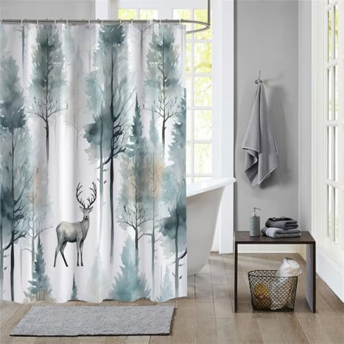 Duschvorhang TierShower Curtain Curtains, Duschvorhänge Duschrollo 240x200cm Duschvorhang Mit Gewicht Badewanne, Duschrollo für Badewanne, Duschvorhang Textil Stoff Waschbar Bad Vorhang Badevorhang 41