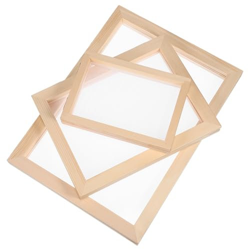 PHENOFICE 3stücke Teiliges DIY Papierherstellungs Stabilem Kiefernholz Handgefertigte Papierrahmen Für Bastelprojekte Natürliche Holzrahmen Für Kreatives Papier Schöpfen