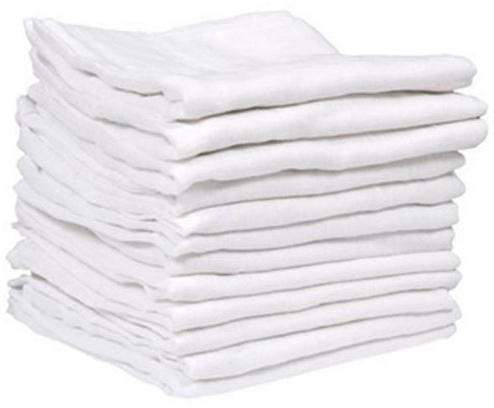 MuslinZ White Baby Muslin Cloths, Baby Burp Cloths, Baby Muslins, Baby Diaper Cloths, 100% Pure Cotton, Newborn Baby Essential (18, 70x70cms (18 count))