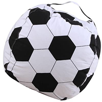 Zerodeko Aufbewahrungstasche Mit Fußball-sitzsack Weicher Bezug Aus Polyester Für Stofftiere Mit Reißverschluss Spielzeug-sparsitz Für Spielzeugtücher Für Jungen Und Mädchen