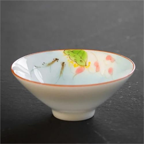 Teteras Cafeteras Juego De Té De Viaje Taza De Té De Cerámica Pintada A Mano, Juego Té, Taza De Té Kungfu, Juego Tazas Té, Tazón Cono Pequeño Chazhan, Taza Maestra Porcelana Blanca 60ml Teteras y Serv